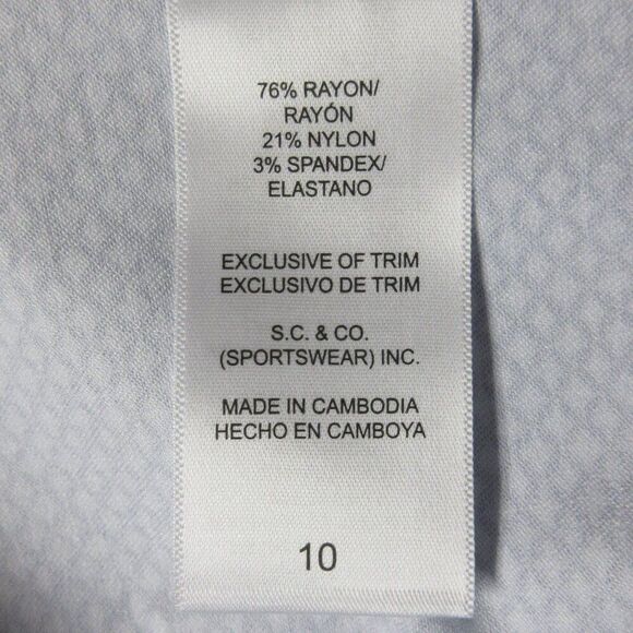 S.C. & CO. 360 Degree Tummy Control Capri Pants Sz 10 Blue Geo Print Skimmer NWT - Picture 8 of 13